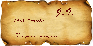 Jáni István névjegykártya